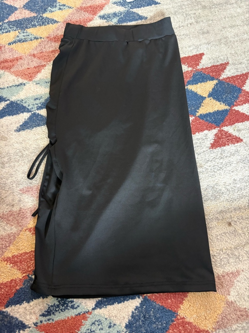 SHEIN Black Side-Tie Swim Coverup Skirt